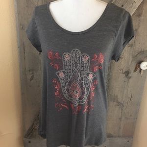 Lucky Brand Tops - Lucky Brand Gray Hamsa Hand Tee Size Medium Lucky Brand Tops - Lucky Brand Gray Hamsa Hand Tee Size Medium